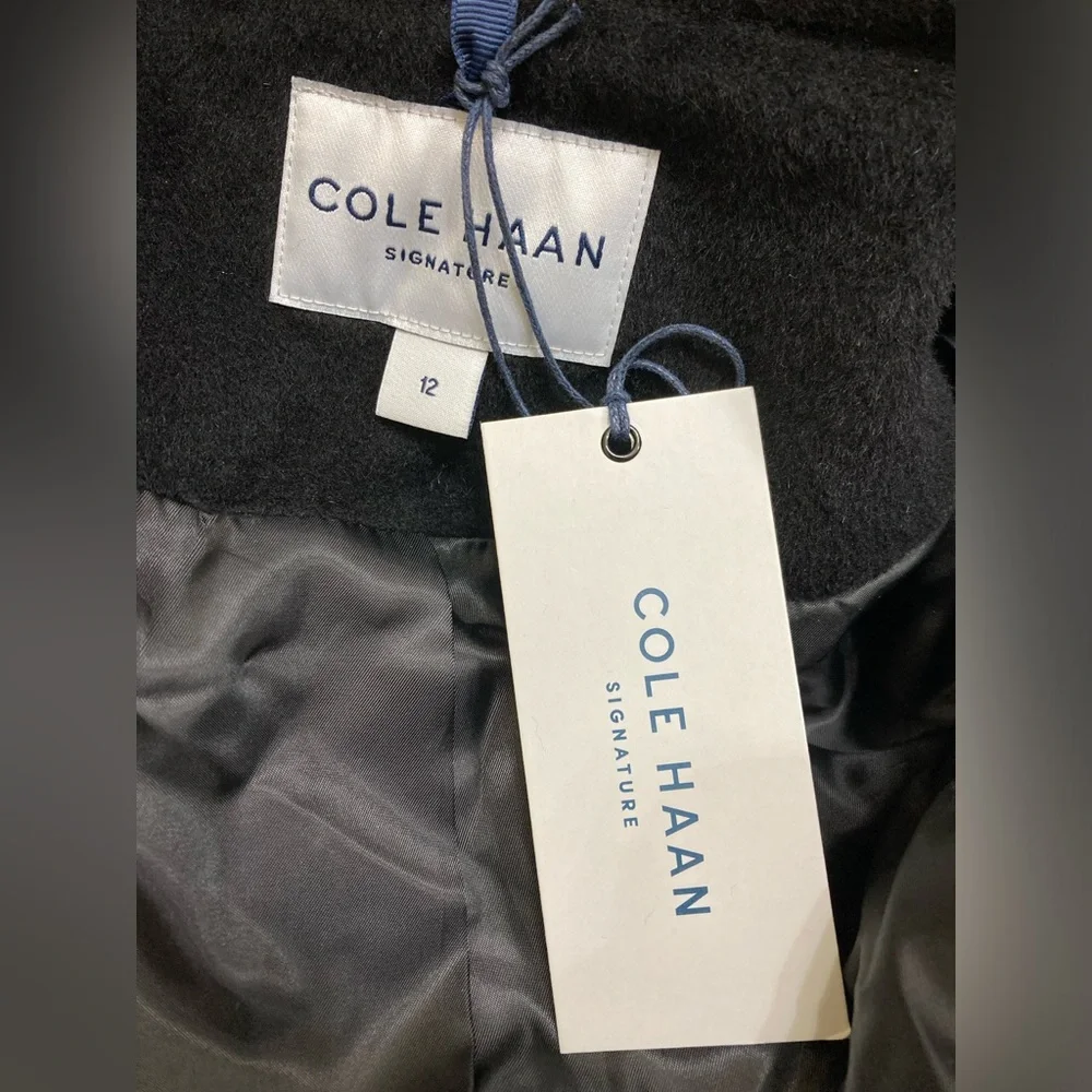 NEW Cole Haan Women's Slick Belted Long Coat Size 12